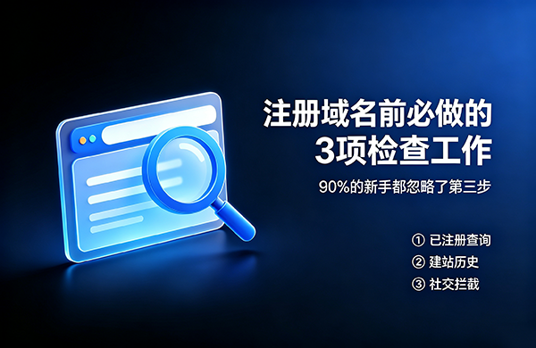 注册域名前必做的3项检查工作：90%的新手都忽略了第三步